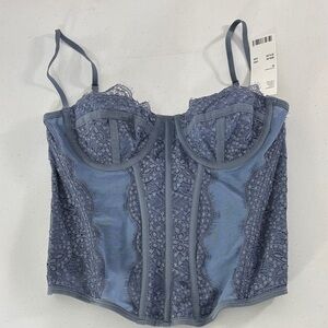 Urban Outfitters Blue Lace Corset Top Lace Y2K Coquette‎ Whimsigoth Dark Romance